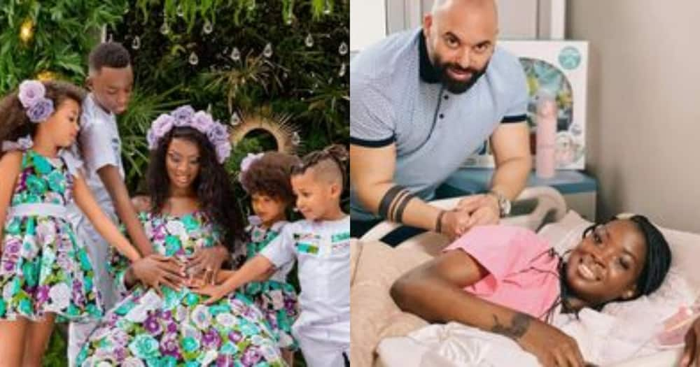 Dorah Mwima and her husband Nader Barrak and their kids.