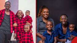 Kenyans Marvel At Lovely Family Portrait of Njugush, Wakavinye With Their 2 Kids