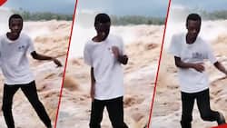 Nyeri: Kenyans Angry at Young Boy Captured Dancing Dangerously Next to Flooded Chinga Dam