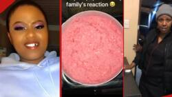 Woman Leaves Mother Fuming after Cooking Pink Ugali to See Family's Reaction: "Why Make Mum Angry?"