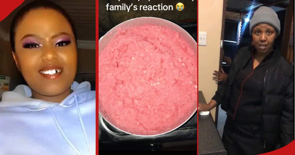 Pink ugali shocks family after daughter pranks them.