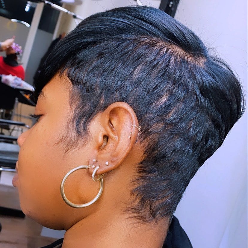 pixie haircut black