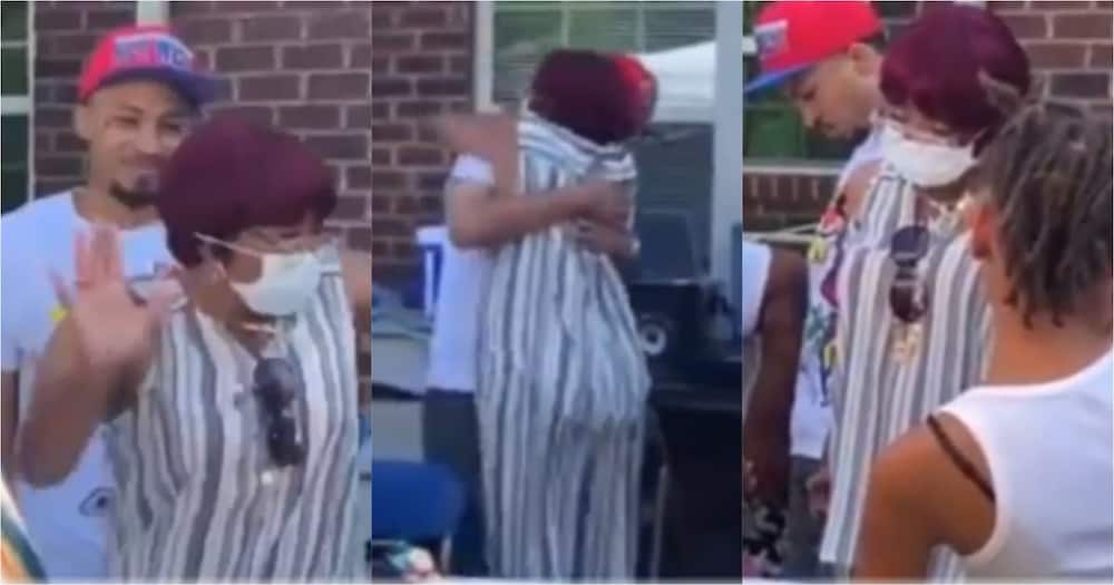 Video: Woman cries uncontrollably after her son released from jail surprised her