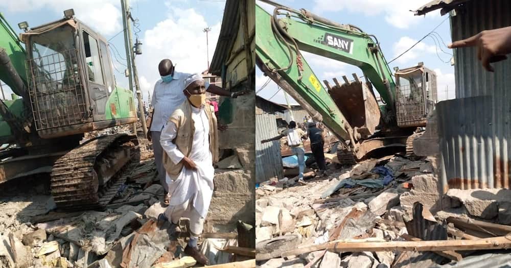 Collage of demolition going on in Mukuru Kwa Njenga. Photo: Baha Kit.