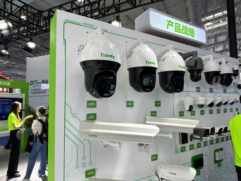 Surveillance equipment on display at the Security China expo in Beijing