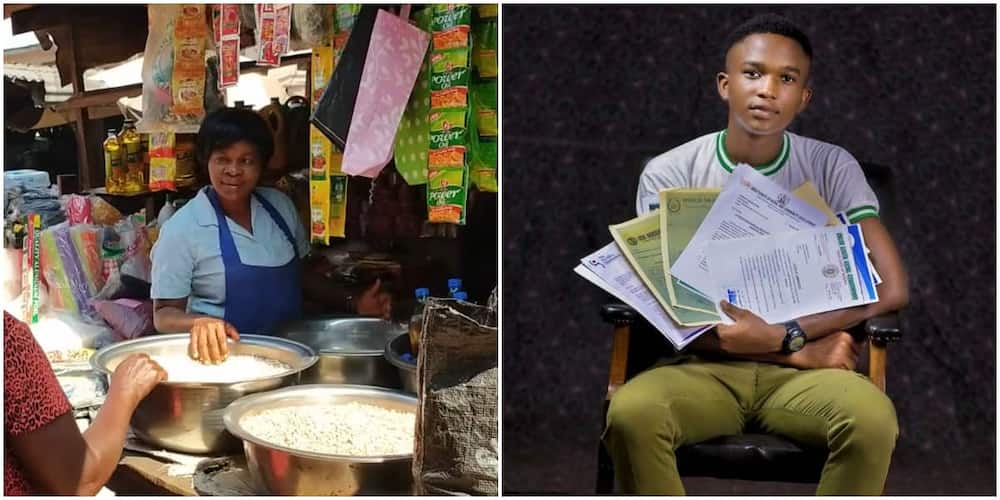 Nigerian man celebrates mum who sponsored his education as a trader after graduating with no job for 17 years.