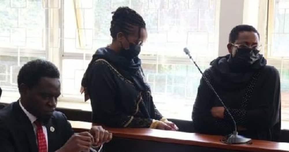 Mary Wambui at the Milimani Anti-Corruption Court.