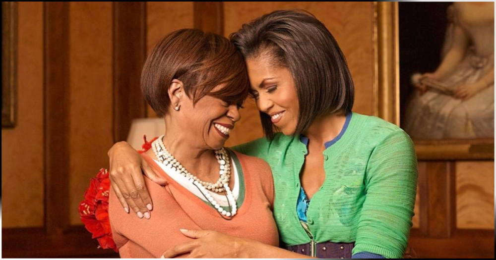 Michelle Obama with her mum Mariam Robinson.
