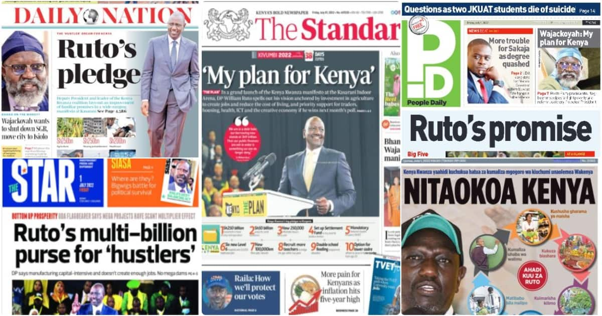 Kenyan Newspapers Review: List Of William Ruto's Pledges To Spur ...