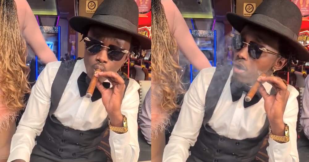 Bahati Shares Video Smoking Cigar, Netizens Wonder if He Ditched Gospel Music