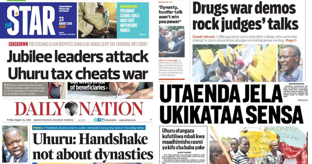 Magazeti ya Kenya Ijumaa , Agosti 23