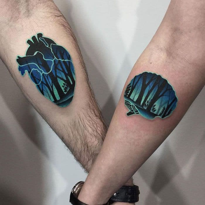 best friend matching butterfly tattoos