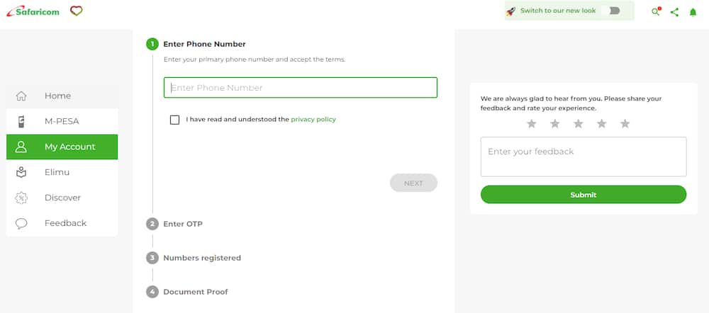 how to check Safaricom line registration