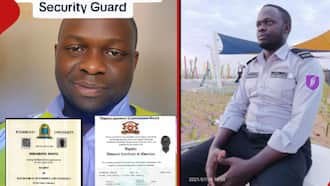 Man Working as Security Guard Displays His First Class Degree Certificate, Amazes Netizens