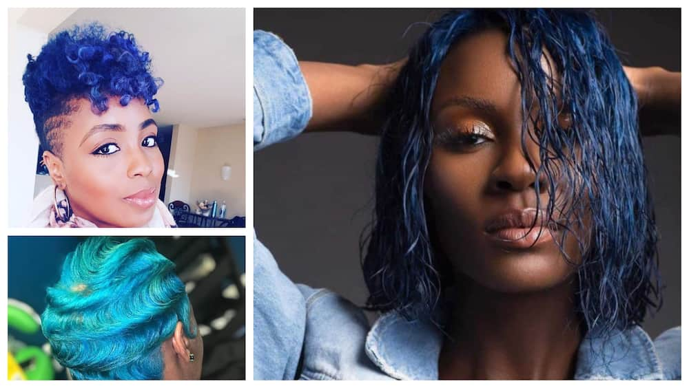 blue hair for dark skin