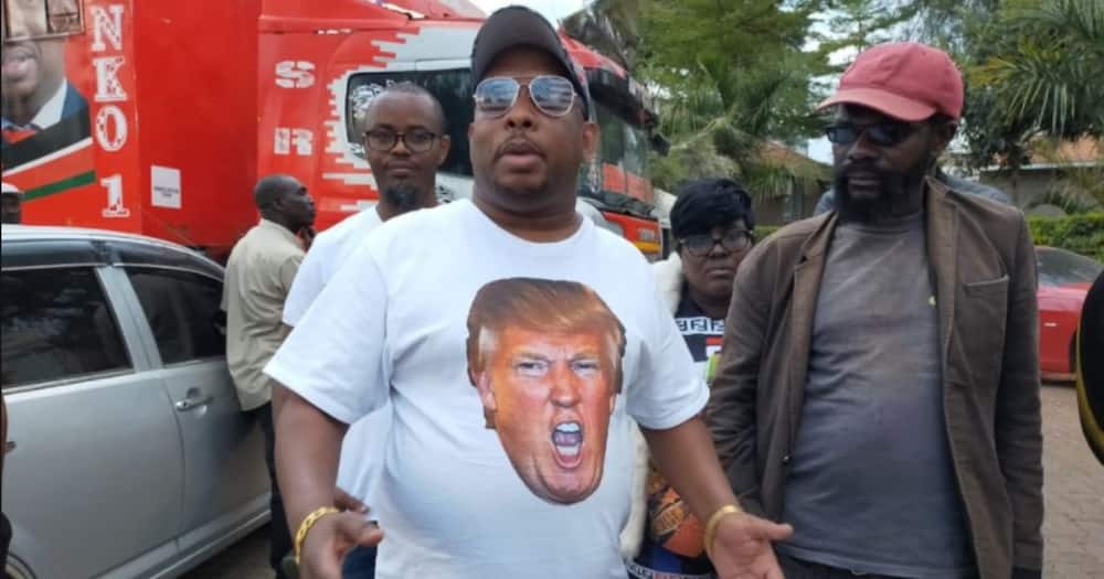 Mike Sonko dons Donald Trump-branded T-Shirt, says he has started hating Kenya