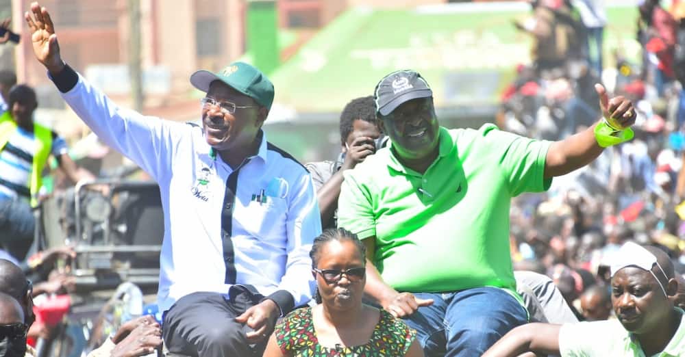 ANC leader Musalia Mudavadi (r) and Moses Wetang'ula. Photo: William Ruto.