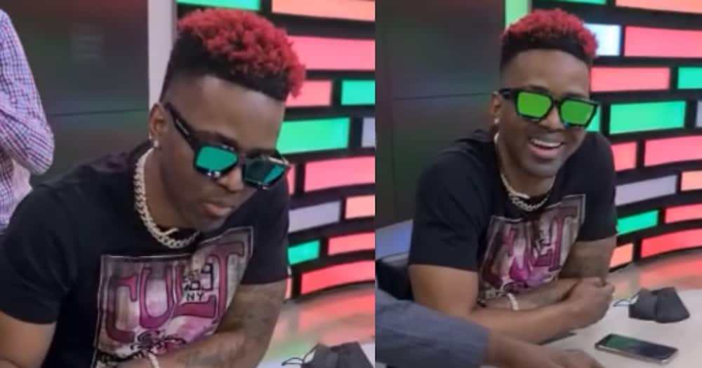 Konshens tries to read news in Swahili.