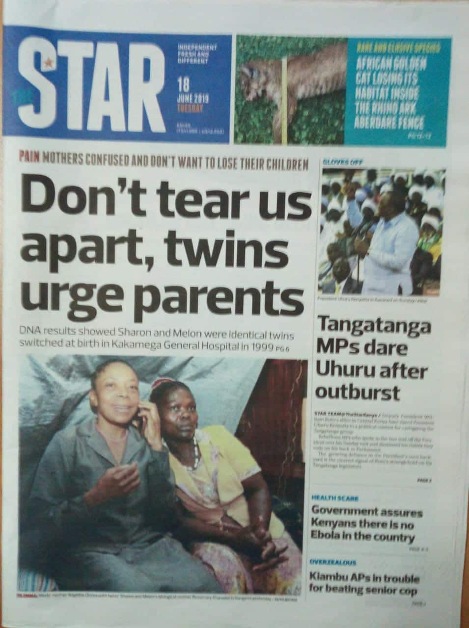 Kenyan newspapers review for June 18: Kakamega twins will not sit KCSE, wasted a lot of time pursuing truth