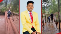 Eric Omondi Wows Netizens after Replacing Kisii's 'Bridge of Death' with New One