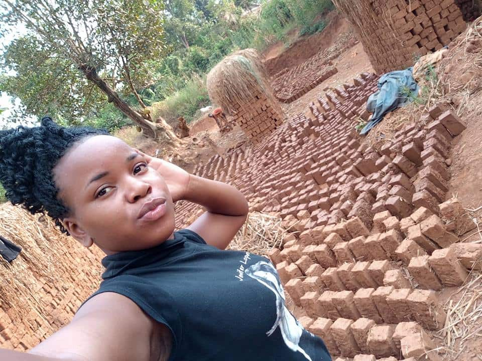 Meet female university student who builds houses to afford school fees