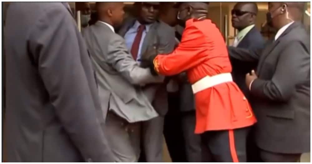 The bodyguard tried to follow Raila.