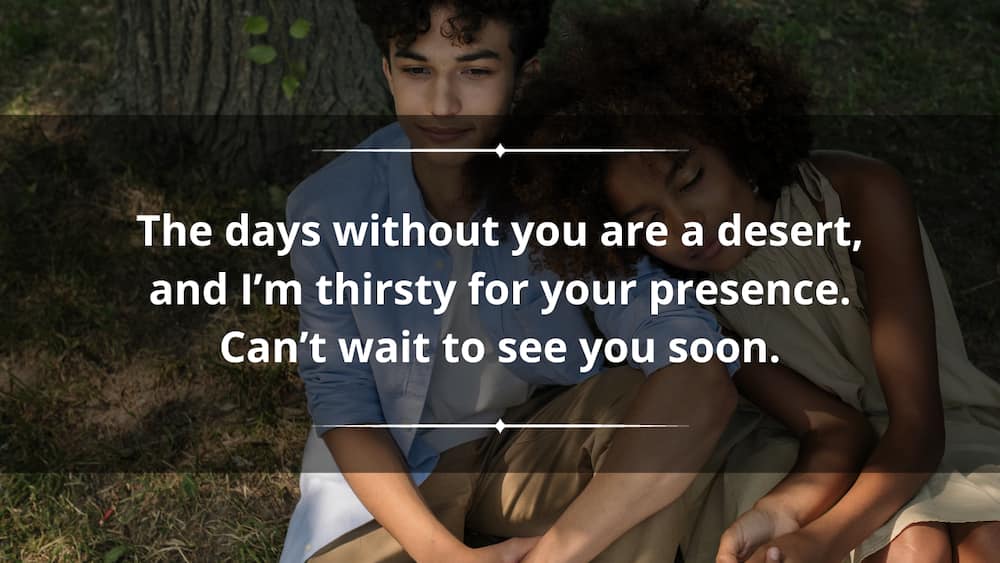 i can't wait to be with you love message