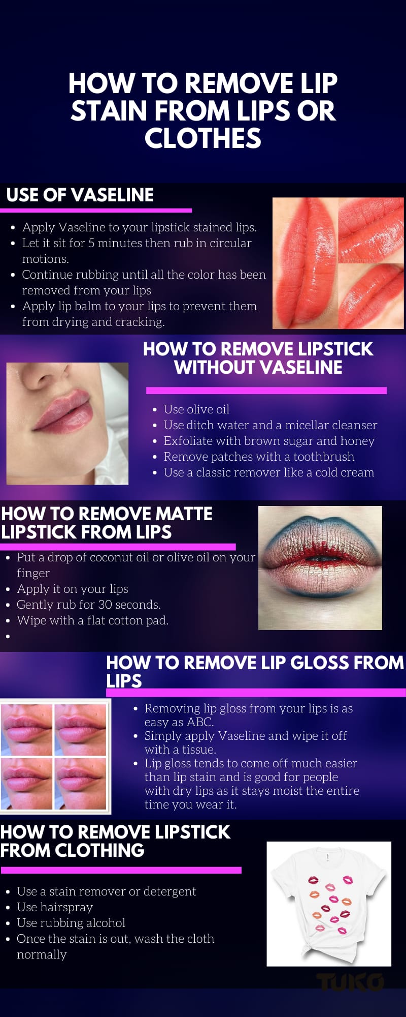 How to remove lip stain from lips