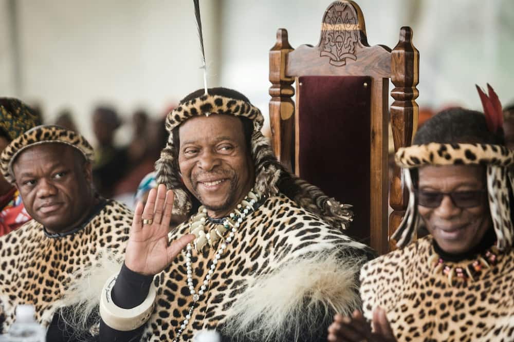 King Goodwill Zwelithini, centre, was one of the world's longest-reigning monarchs -- he died last year after half a century on the throne