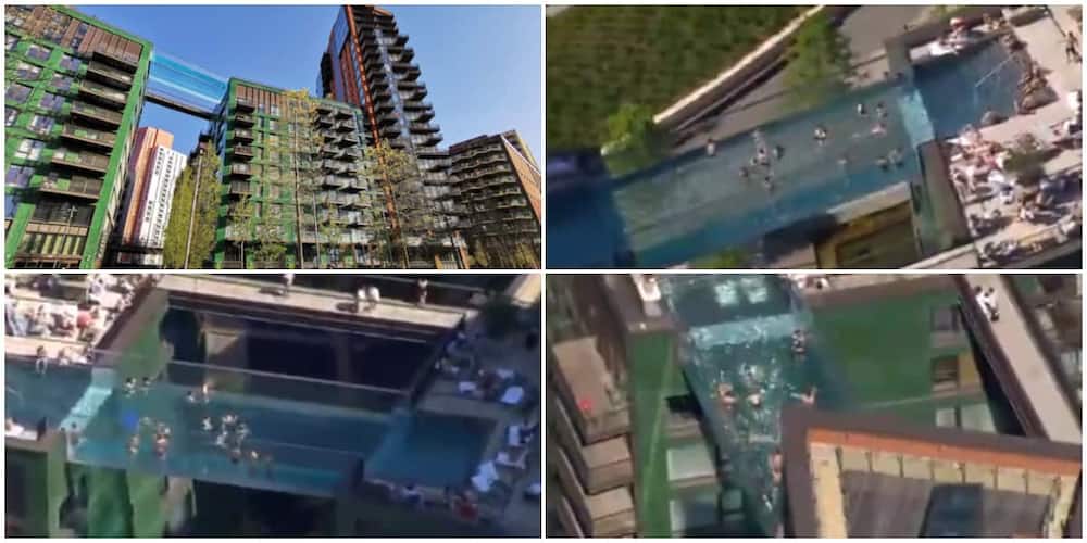 Incredible Video Shows People Swimming in World's First Transparent Pool Built Between Two Skyscrapers
