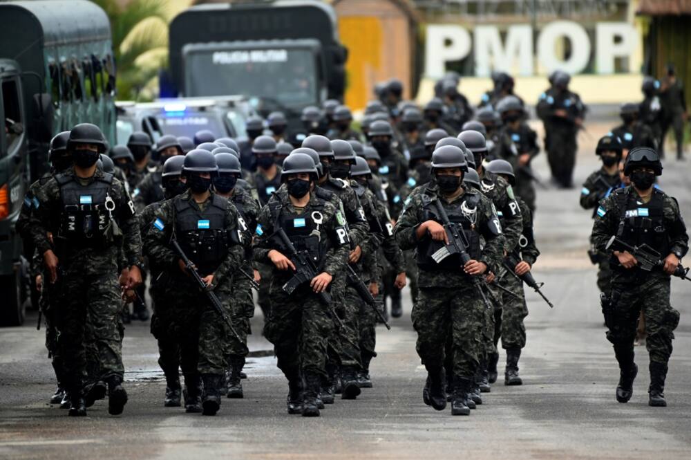 Honduran military police in Tegucigalpa