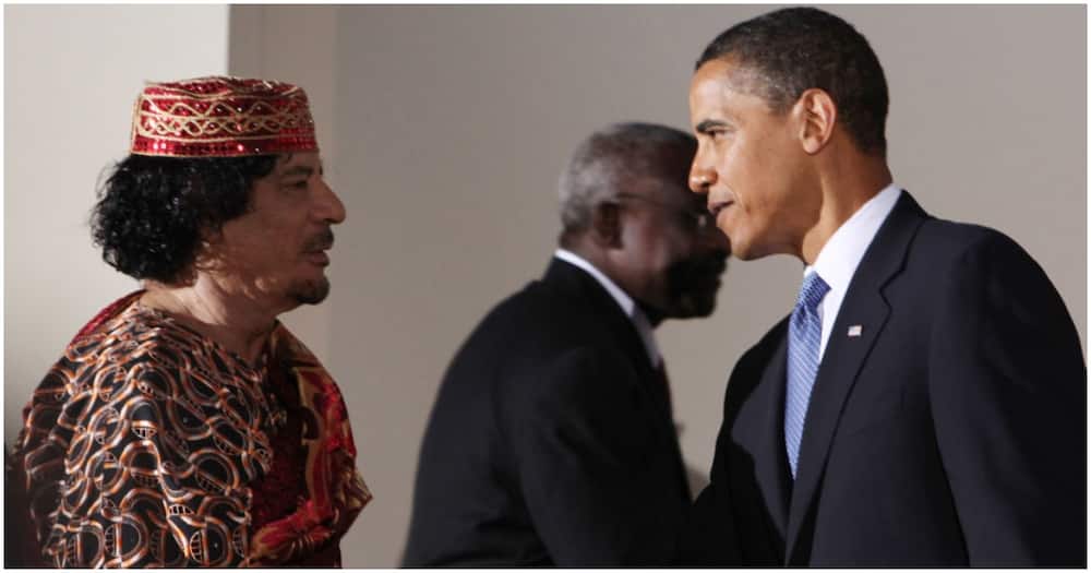 Obama and Gaddafi