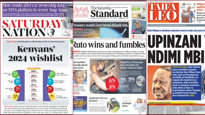 Kenyan Newspapers Review, December 30: Autopsy Shows Boy Who Was Found Dead in Rongai Drowned