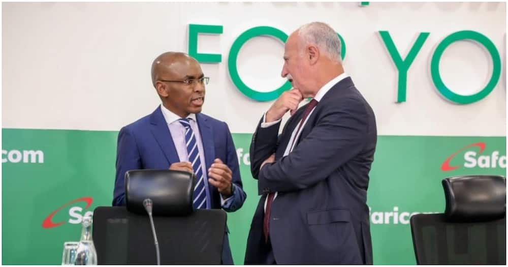 Safaricom CEO Pater Ndegwa (left).
