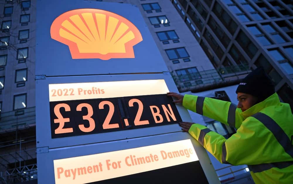 Greenpeace held a protest outside Shell's London HQ arguing it is "profiteering from climate destruction"