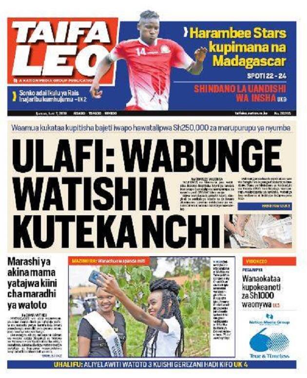 Magazeti ya Kenya Ijumaa, Juni 7