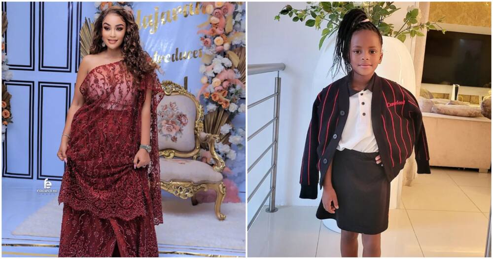 Zari Hassan (l) and her baby girl Latifah Dangote (r).