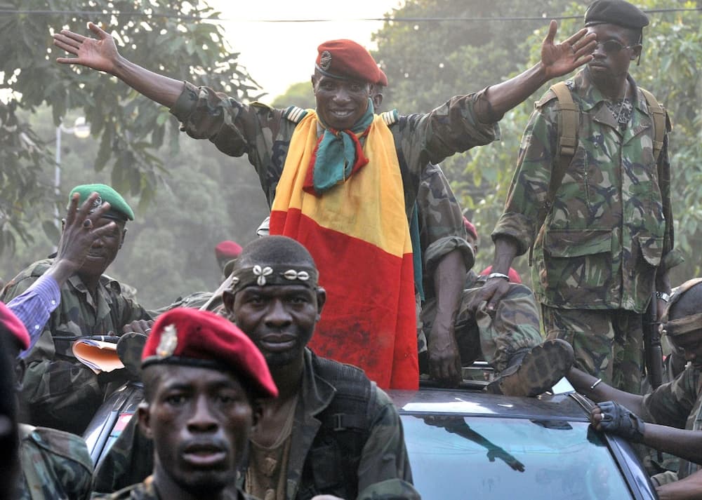 Capitain Moussa Dadis Camara after taking power in a December 2008 coup