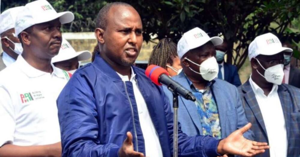 BBI secretariat officials led by Junet Mohamed speaking to the media. Photo: Junet Mohamed.