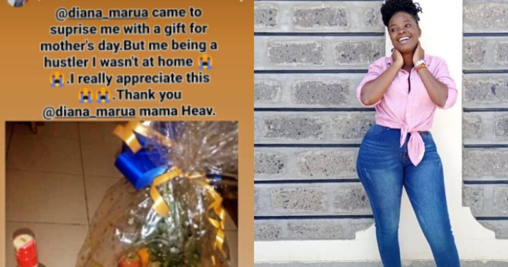 Diana Marua surprises Bahati's baby mama Yvette with fruit basket and bottle of wine on Mother's Day