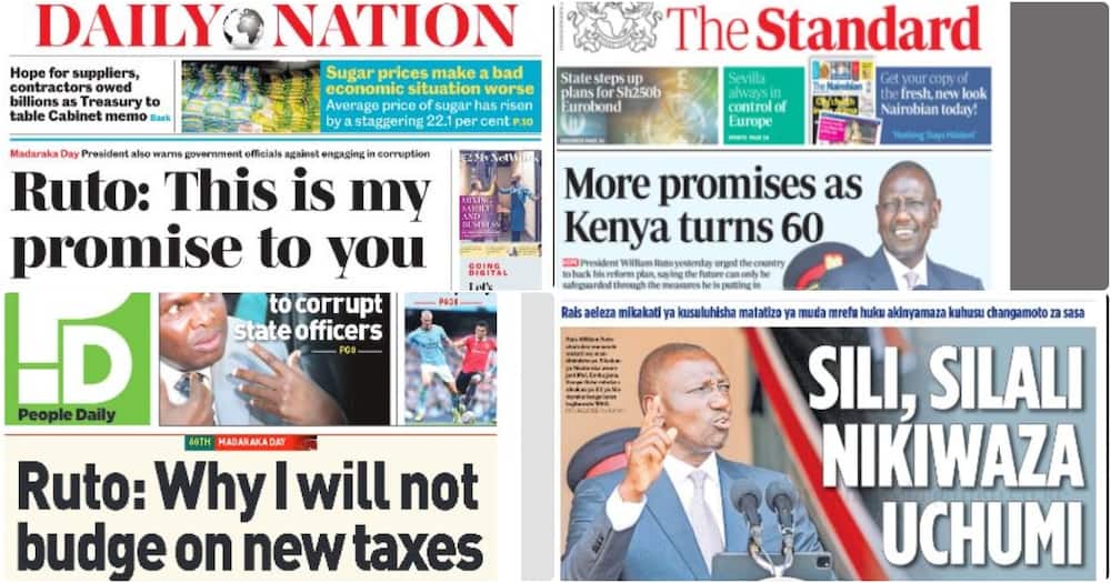 Kenyan newspaper headlines for Friday, June 2.
