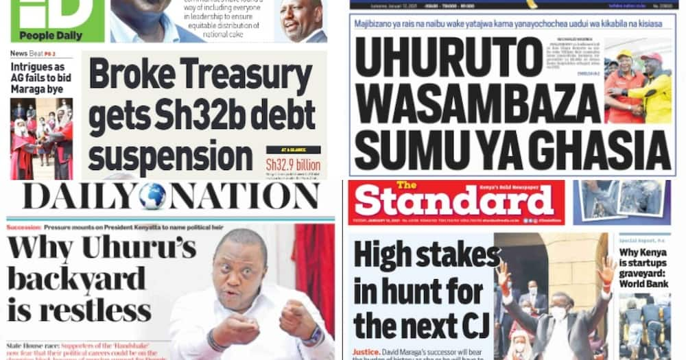 Kenyan newspapers review for January 12: Mount Kenya piling pressure on Uhuru to name successor