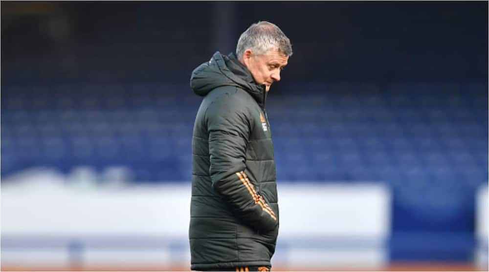 Solskjaer cuts a dejected face during a past match. Photo by Mathew Peters.