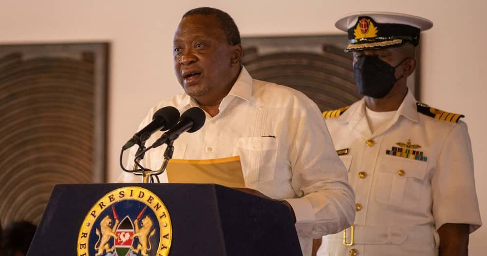 President Uhuru Kenyatta while addressing delegates in Kisumu at the Africities conference on May 17, 2022.