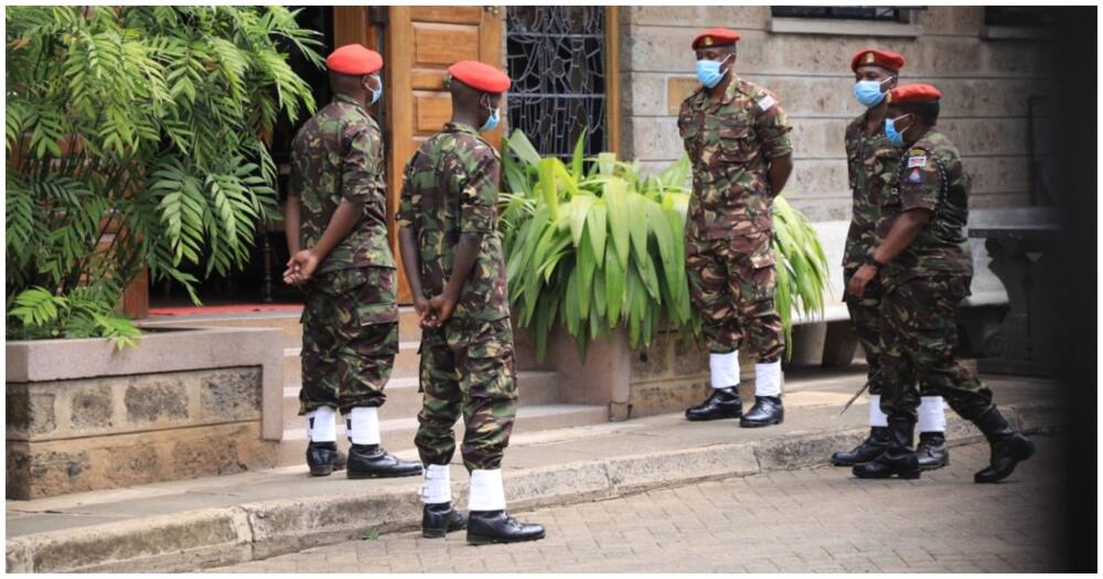 Military police secured the Lee Funeral Home.