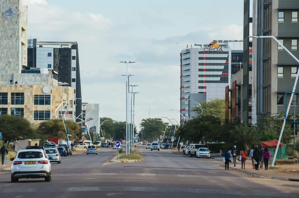 Central business district of Gaborone, Botswana