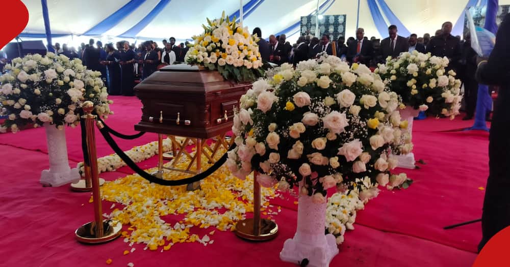 Mourners pay their last respects to June Moi in Kabarak.