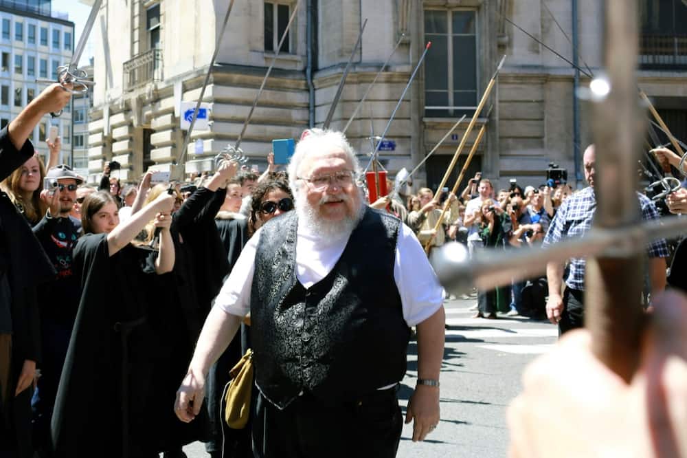 "Game of Thrones" author George RR Martin arrives to attend a book signing in France in 2014, awaited by more than a thousand fans