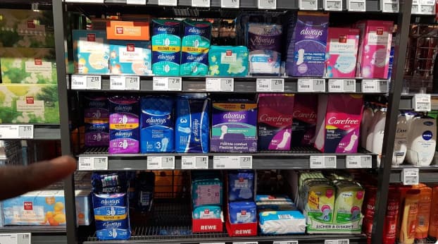 Always pads to remove female symbol to accommodate transgender customers