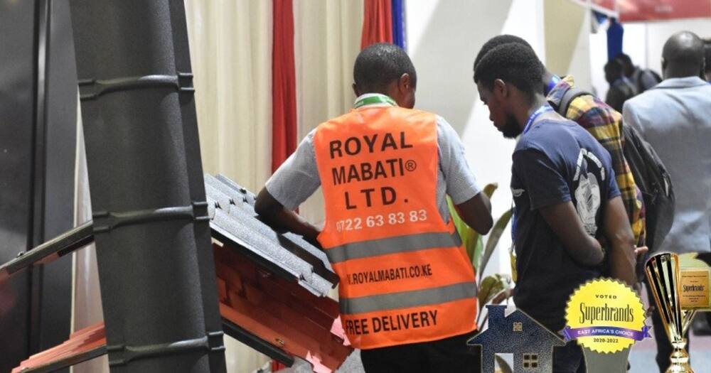 Royal Mabati factory workers at the site.